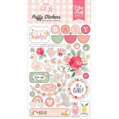 Echo Park Welcome Baby Girl Sticker - Puffy Stickers